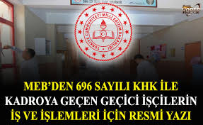 Meb geçici işçi çalişanlari sürekli işçimi oluyor. Den 696 Sayili Khk Ile Kadroya Gecen Gecici Iscilerin Is Ve Islemleri Icin Resmi Yazi