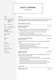 Resume Sample Pet Groomer Pet Groomers Groomer Dog Grooming