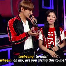 Characters kim taehyung/tae/v , jung wheein/wheein, . Gabriella 95z Today S Wheetae For Spacetaes Wheein Ang