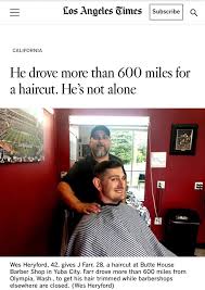 Carlos hernandez holds his mask while getting a haircut by sarah cordiey at spiros barber shop in long beach on june 9, 2021. Tig Notaro On Twitter Love Driving 600 Miles To Get My Hair Cut In Football Bdsm Dungeon