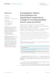 PDF) Corrigendum: Diatom transcriptional and physiological responses to  changes in iron bioavailability across ocean provinces