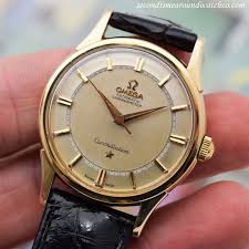 Brilliant A 1960 Vintage Omega Constellation Ref 14381 2 Sc With A 14k Yellow Gold Case A Patinated Silve Omega Watch Vintage Vintage Watches Vintage Omega