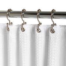 Zenna Home Chrome Silver Metal Shower Curtain Rings 12 Pk Double Shower Curtain Shower Curtain Hooks Double Shower
