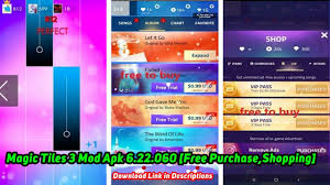 Magic Tiles 3 Mod Apk 6 22 060 Free Purchase Shopping Album Songs Amazing Songs Songs