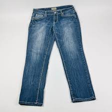 Earl Jean Straight Leg Womens Size 10 Blue Stretch Dark Wash