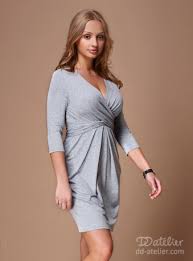 Wrap And Tie Mini Dress In Grey Melange For A Big Bust Dresses Cocktail Dress Maternity Sophisticated Dress