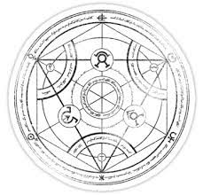 Human Transmutation Circle Charcoal Sticker By R Evolution Gfx Transmutation Circle Alchemy Circle Tattoo