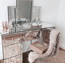Pink Silver Beauty Desk Vanity Room Diy Vanity Mirror Beauty Room