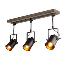 Lnc 2 Ft 3 Light Wood Spotlights Black Track Lighting Kit A03185 The Home Depot In 2020 Modern Track Lighting Track Lighting Kits Flexible Track Lighting
