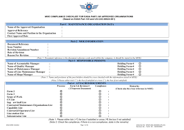 Moe Compliance Checklist For Easa Part