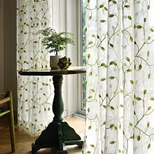 Therefore, you get a more subtle, sophisticated design and the pattern doesn't appear so busy at eye level. White Green Leaves Embroidery On White Lace Sheer Curtain Etsy Curtains Living Room Leaf Curtains Sheer Curtains