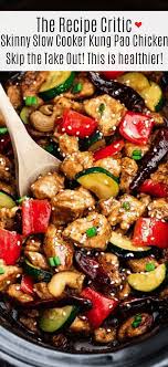 Skinny Slow Cooker Kung Pao Chicken Is A Delicious Chicken Coated In A Sweet And Spicy In 2020 Skinny Slow Cooker Chicken Crockpot Recipes Crockpot Recipes Slow Cooker
