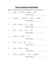Homework 3 types of reactions and equations practice. Types Of Reactions Worksheet And Key Types Of Reactions Worksheet Balance The Following Equations And Indicate The Type Of Reaction Taking Place 1 Course Hero