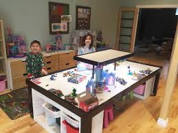 Light Up Lego Table I Built For My Kids It S Now Nearly 100 Covered With Builds Lego