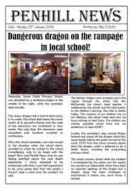 Children's newspaper article examples : Dragon Sighting Newspaper Report Teaching Resources
