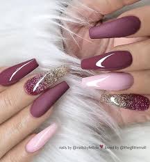 Choose from a wide range of coffin nails and buy quality items at attractive prices. 46 Elegant Acrylic Ombre Burgundy Coffin Nails Design For Short And Long Nails Mauve Nails Nails Burgundy Nails