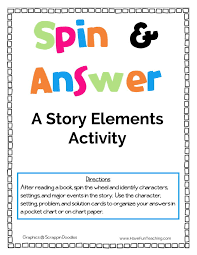 spin and answer story elements activity have fun teaching