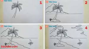 Kumpulan gambar mewarnai pemandangan laut sekolah dasar. Cara Menggambar Pemandangan Pantai Tropis