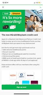 Some of the top offers currently available extend for as long as 18 a balance transfer can save you thousands of dollars in interest payments while allowing you to pay down your debt more quickly. Maybank Grab Mastercard Platinum Credit Card Grab My