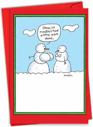 Amazon.com : NobleWorks - Humorous Merry Christmas Card with Envelope (4.63  x 6.75 Inch) - Colorful Cartoon Happy Holidays Card - Funny Xmas Greeting  Stationery - Snowman Boob Job 1773 : Greeting Cards : Office Products