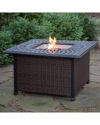 This square fire pit table is the perfect one to compliment your outdoor space like backyard, patio, garden, courtyard, terrace, or even balcony. Amazing Deals On Belham Living Florentine 42 In Square Propane Fire Pit Table With Wicker Base