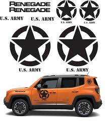 Adesivi Vinile Jeep Renegade Stella Us Army Militare Fuoristrada 4x4 Jeep Adesivos