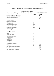 Apabila anda merekod jualan secara hutang, anda akan debit akaun penghutang dan kredit akaun jualan. Format Of Soci And Sofp For A Sole Trader Studocu
