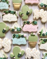 Thinking of serving baby shower cookies at the baby shower? Succulent Cactus Baby Shower Cookies Baby Shower Cookies Bridal Shower Cookies Flower Cookies