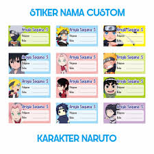 Penat dan lenguh untuk menulis nama. Stiker Label Buku Tulis Stiker Custom Nama Karakter Anime Naruto Shopee Indonesia