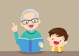 Grandparents with Grandchildren Reading Book Stock Vector - Illustration of  book, lifestyle: 168457594