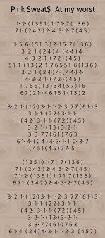 Includes transpose, capo hints, changing speed and much more. Pink Sweat At My Worst Kalimba Tabs Letter Number Notes Tutorial Kalimbatabs Net