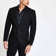 Black Super Skinny Fit Suit Jacket Skinny Fit Suits All Black Suit Suit Jacket