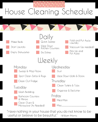 a basic cleaning schedule checklist printable