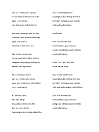 Lirik lagu hafiz suip kisah cinta kita. Kisah Cinta Kita Lirik Docx
