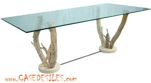 Choisissez votre forme, votre épaisseur et vos dimensions : Table Basse Bois Flotte Plateau Verre Madelon