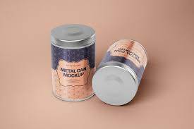 Download Glossy Round Tin Can Box Mockup Set In Packaging Mockups On Yellow Images Creative Store PSD Mockup Templates