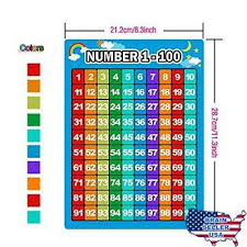 Bememo 3 Pieces Number 1 100 Charts Educational Preschool