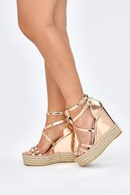 3.4 out of 5 stars. Rose Gold Strappy Platform Wedges Footwear Wedges I Saw It First