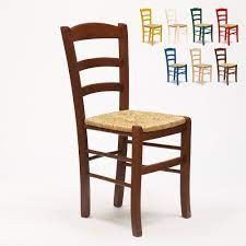 Chaise En Bois Et Assise En Paille Salle A Manger Et Restaurant Paesana