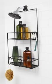 Since bathrooms are usually smaller, a glass shelf can make the room feel and look bigger. Stainless Steel Hanging Shower Caddy Shower Caddy Shower Shelves
