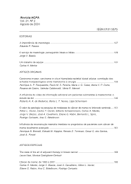 Revista HCPA Vol. 21, Nº 2 Agosto de 2001 ISSN 0101 5575