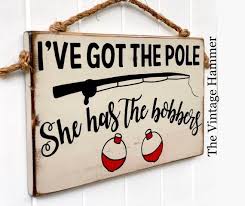 Fishing Sign His And Hers Wood Sign Saying Lake Sign Beach Etsy Wood Signs Sayings Fishing Signs Diy Wood Signs