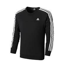 adidas t恤時尚休閒衣袖條紋小logo刺繡男款運動長袖t恤黑色 adidas jacket jackets athletic jacket
