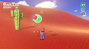 Cactus, tree, boulder, bowser statue. Super Mario Odyssey Sand Kingdom Guide All Moons Locations Gameranx