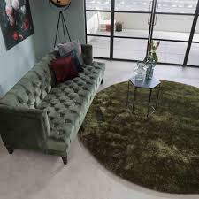 Runde teppiche setzen tolle akzente. Hochflor Teppich Ross Rund 55 Mix Grun Anthrazit Floorpassion