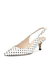 Black And White Polka Dot Heels L K Bennett Mira Polka Dot Slingback Pump White Black Slingback Pump Pumps Heels Kitten Heel Shoes