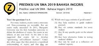 1 日前 latihan soal dan jawaban us bahasa sunda sd 2020 pendidikan kunci jawaban bahasa sunda kelas 4 20210213 download soal dan pembahasan bahasa inggris utbk 2019 pdf doc usai sudah penyelenggaraan tes utbk. Latihan Soal Un Unbk Unkp Bahasa Inggris Sma 2020 Prediksi Soal Ujian Nasional Sma 2020 Mata Pelajaran Bahasa Inggris