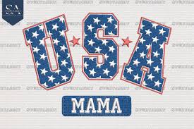 USA Mama Embroidery Design · Creative Fabrica