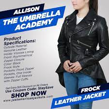 The Umbrella Academy Allison Leather Jacket Just American Jackets Leather Jacket Celebrity Jackets Black Frock