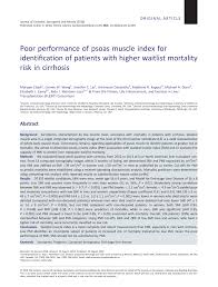 pdf poor performance of psoas muscle index for